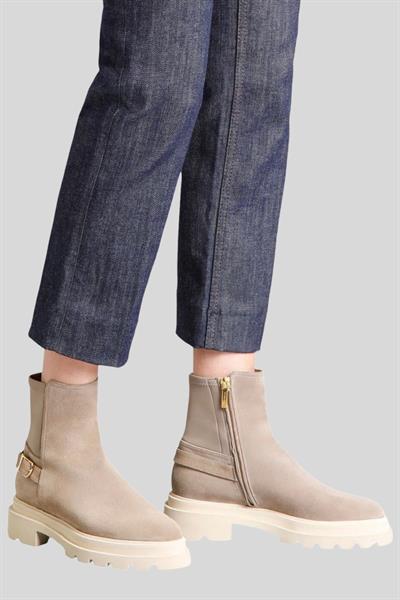 Santoni Kadın Kısa Süet Bot Kahverengi