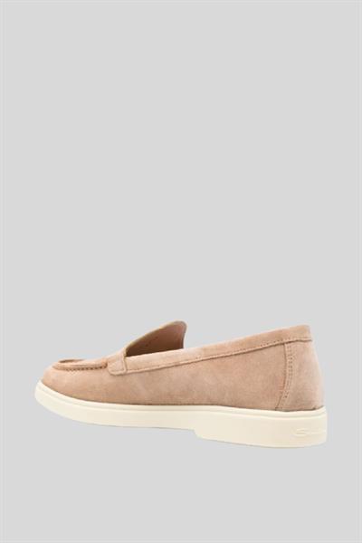 Santoni Kadın Süet Slip-on Makosen Ayakkabı Pembe