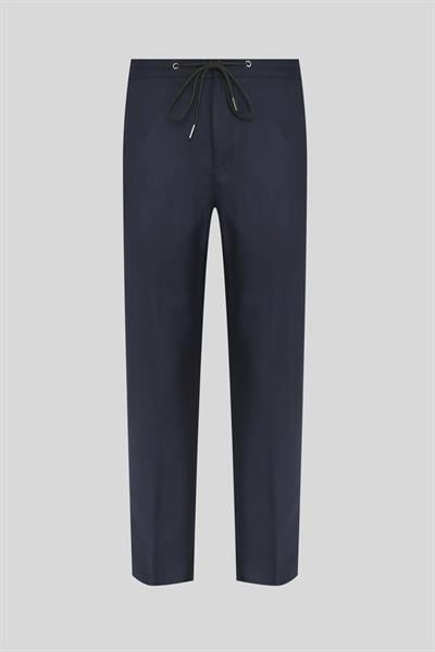 Tombolini Erkek Elastik Bel Bantlı Slim Fit Pantolon Siyah