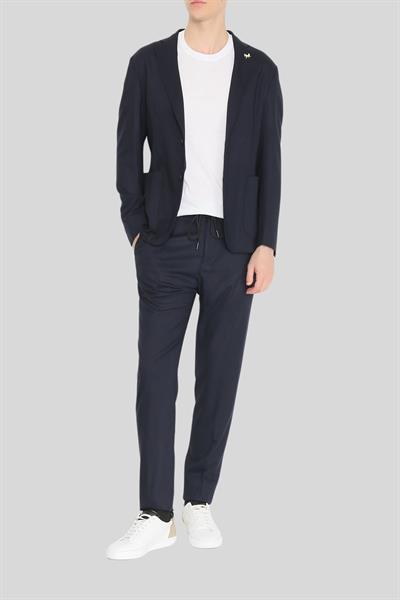Tombolini Erkek Elastik Bel Bantlı Slim Fit Pantolon Siyah