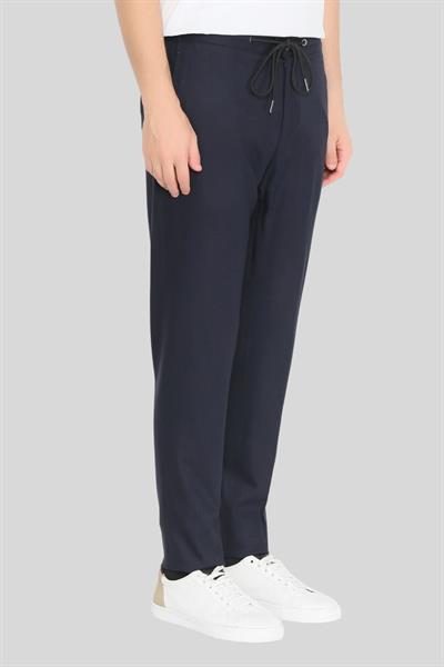 Tombolini Erkek Elastik Bel Bantlı Slim Fit Pantolon Siyah