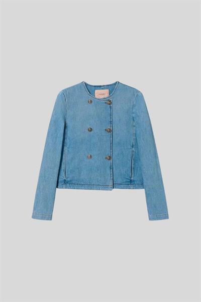 Twinset Kadın Jean Ceket Mavi