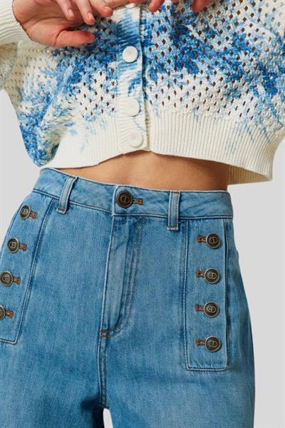 Twinset Kadın Jean Pantolon Mavi