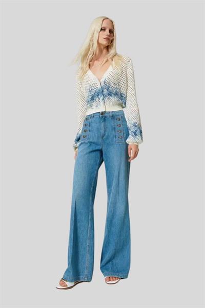 Twinset Kadın Jean Pantolon Mavi