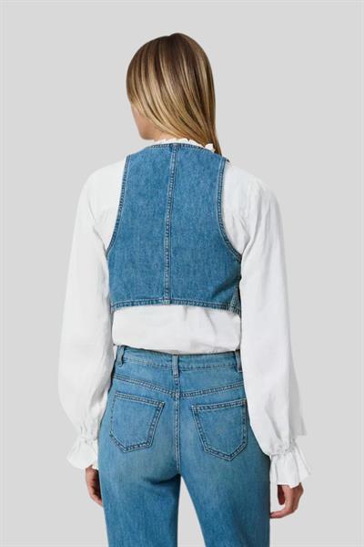 Twinset Kadın Jean Yelek Mavi