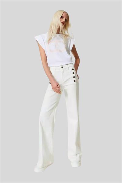 Twinset Kadın Pantolon Beyaz