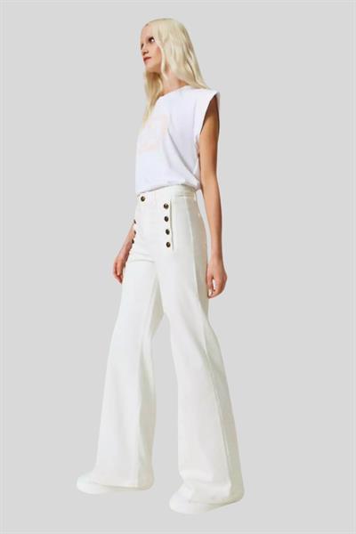 Twinset Kadın Pantolon Beyaz