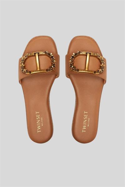 Twinset Kadın Terlik Kahverengi