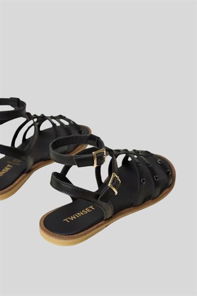 Twinset Kız Çocuk Sandalet Siyah