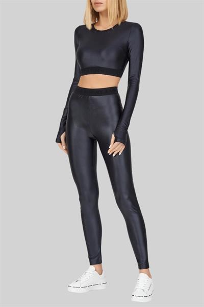 Versace Jeans Couture Kadın Uzun Kollu Logolu Bluz Siyah