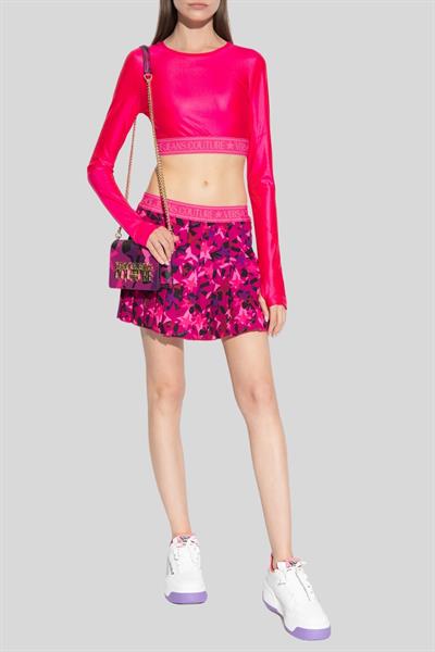Versace Jeans Couture Kadın Uzun Kollu Logolu Bluz Mavi 406
