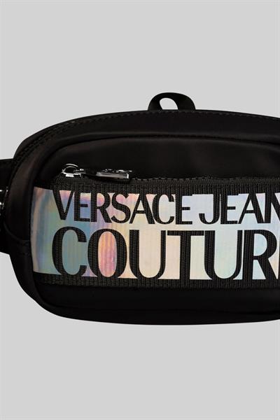 Versace Jeans Couture Erkek Logolu Bel Çantası Siyah