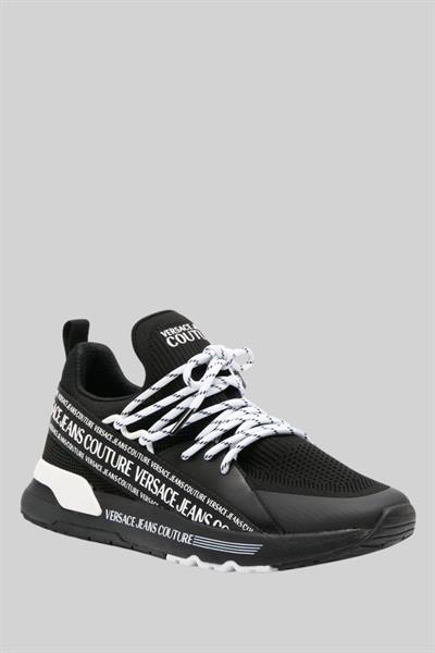 Versace Jeans Couture Erkek Logolu Örme Spor Ayakkabı Siyah 899