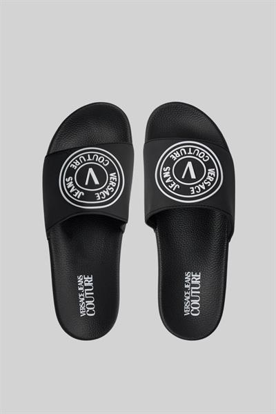 Versace Jeans Couture Erkek Marka Logolu Terlik Siyah