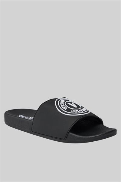 Versace Jeans Couture Erkek Marka Logolu Terlik Siyah