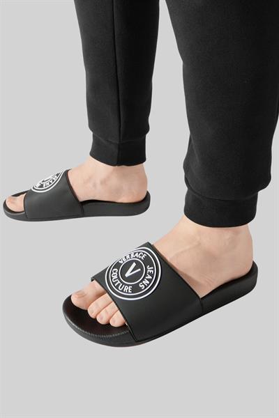 Versace Jeans Couture Erkek Marka Logolu Terlik Siyah