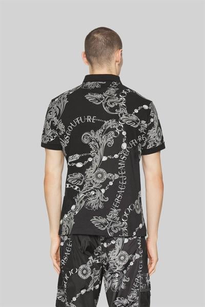 Versace Jeans Couture Erkek Polo Yaka T-Shirt Siyah