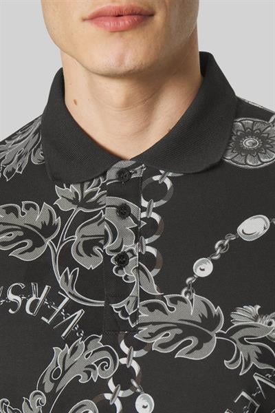 Versace Jeans Couture Erkek Polo Yaka T-Shirt Siyah