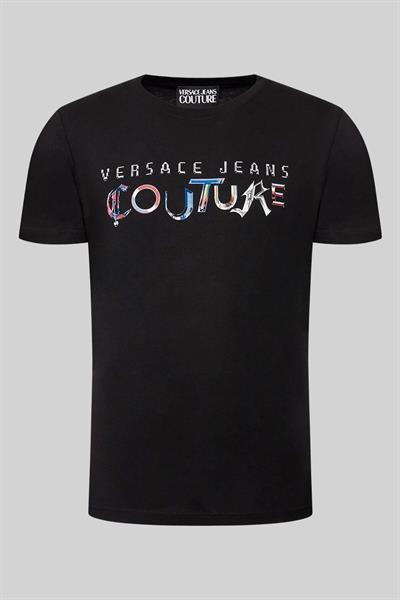 Versace Jeans Couture Erkek Regular Fit Bisiklet Yaka T-Shirt Siyah