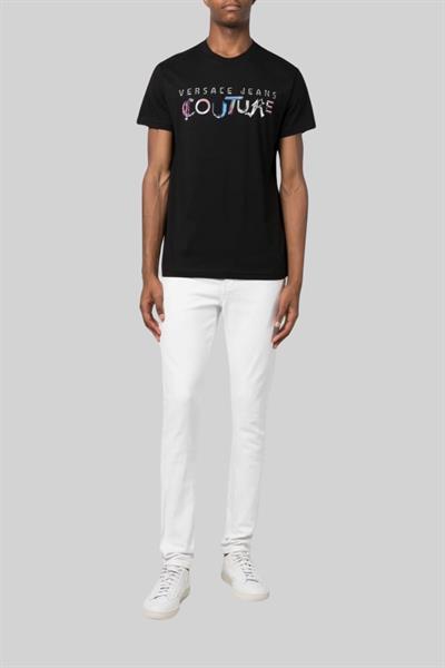 Versace Jeans Couture Erkek Regular Fit Bisiklet Yaka T-Shirt Siyah