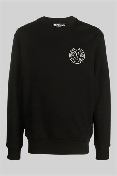Versace Jeans Couture Erkek Regular Fit Uzun Kollu Sweatshirt Siyah