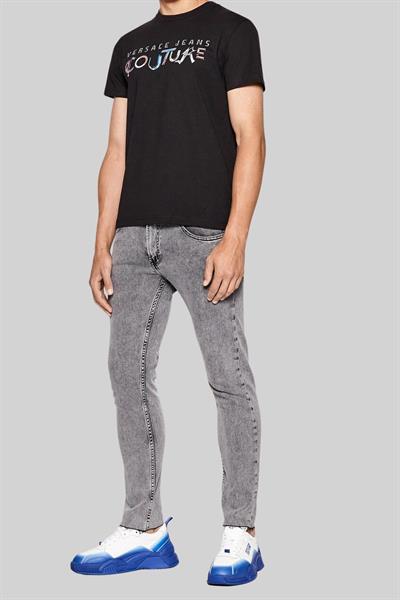 Versace Jeans Couture Erkek Regular Fit Bisiklet Yaka T-Shirt Siyah