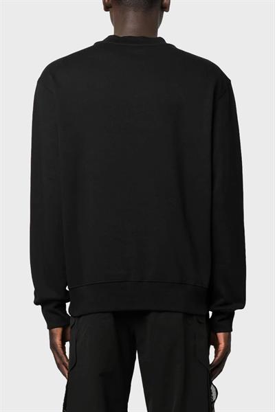Versace Jeans Couture Erkek Relaxed Fit Bisiklet Yaka Baskılı Sweatshirt Siyah