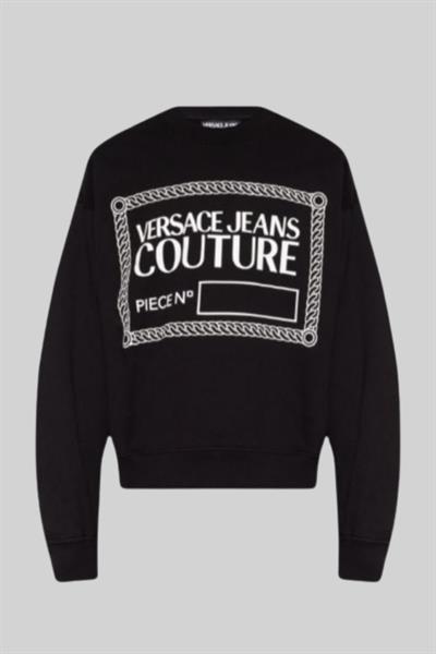 Versace Jeans Couture Erkek Uzun Kollu Logolu Sweatshirt Siyah 899