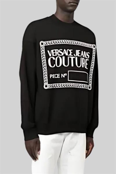 Versace Jeans Couture Erkek Uzun Kollu Logolu Sweatshirt Siyah 899