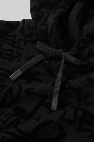 Versace Jeans Couture Erkek Yazı Baskılı Kapüşonlu Uzun Kollu Sweatshirt Siyah 899