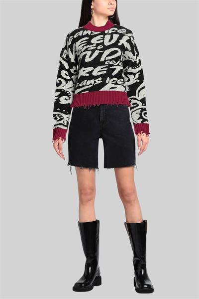 Versace Jeans Couture Kadın Balıkçı Yaka Kazak Siyah 1034