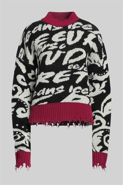 Versace Jeans Couture Kadın Balıkçı Yaka Kazak Siyah 1034