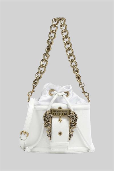 Versace Jeans Couture Kadın Barok Tokalı Askılı Omuz Çantası Beyaz