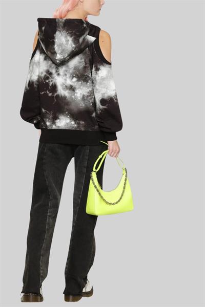 Versace Jeans Couture Kadın Batik Kapüşonlu Sweatshirt Siyah