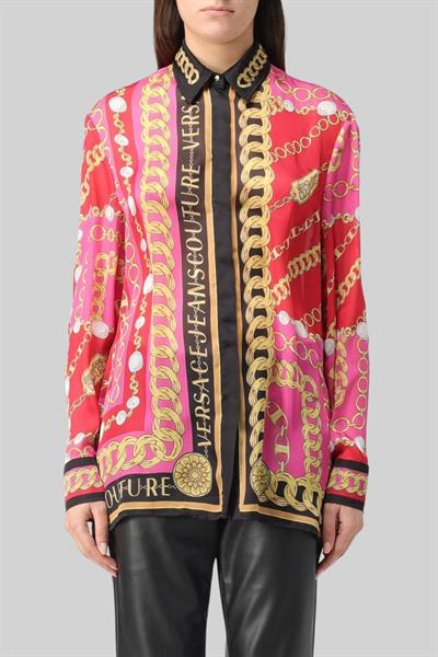 Versace Jeans Couture Kadın Blok Renk Desenli Gömlek Çok Renkli