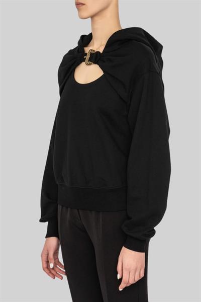 Versace Jeans Couture Kadın Kapüşonlu Tokalı Sweatshirt Siyah 899