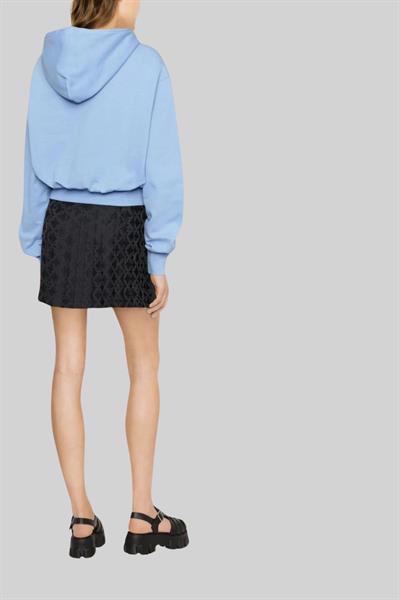 Versace Jeans Couture Kadın Logo Baskılı Kapüşonlu Sweatshirt Mavi