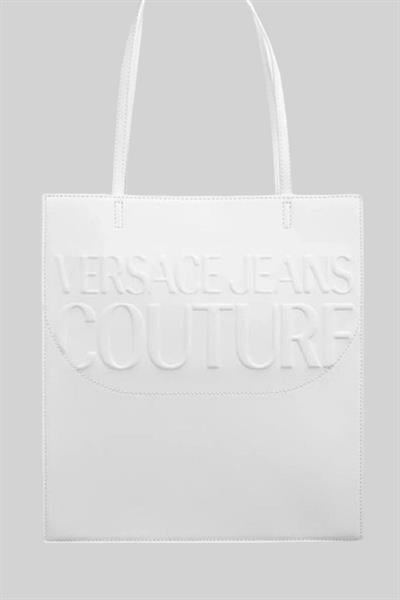 Versace Jeans Couture Kadın Logolu Omuz Çanta Beyaz