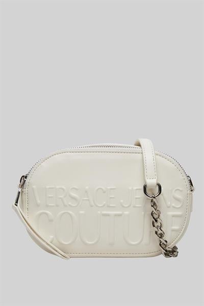 Versace Jeans Couture Kadın Logolu Omuz Çanta Beyaz