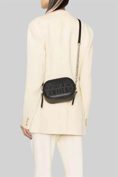 Versace Jeans Couture Kadın Logolu Omuz Çanta Siyah 899