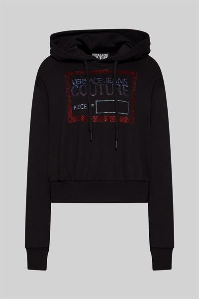 Versace Jeans Couture Kadın Regular Fit Uzun Kollu Kapüşonlu Sweatshirt Siyah 899