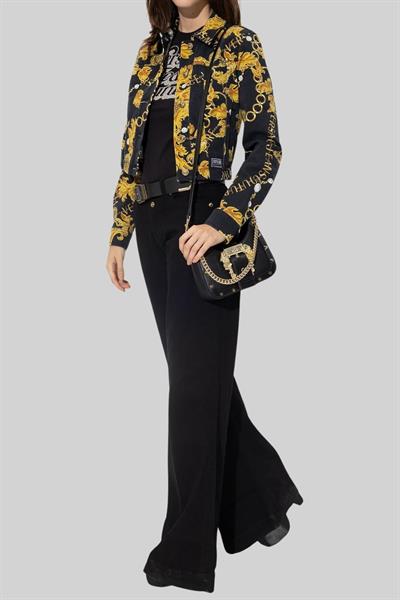 Versace Jeans Couture Kadın Regular Fit Marka Logolu Jean Pantolon Siyah
