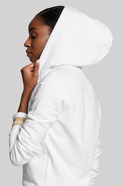 Versace Jeans Couture Kadın Regular Fit Kapüşonlu Fermuarlı Sweatshirt Beyaz