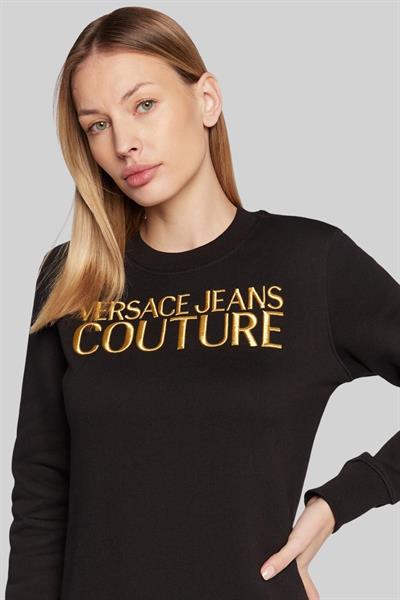 Versace Jeans Couture Kadın Regular Fit Logolu Sweatshirt Siyah