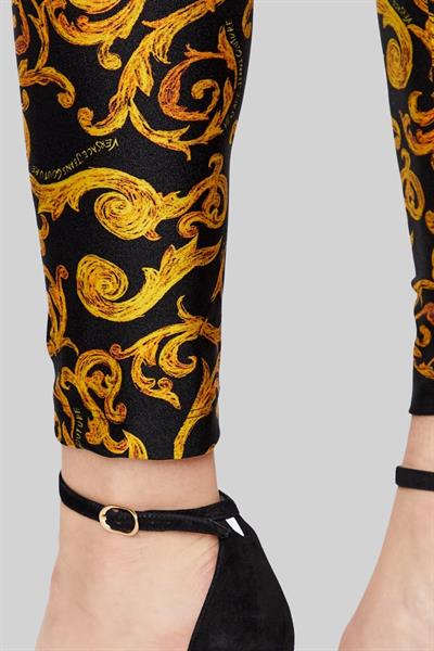 Versace Jeans Couture Kadın Regular Fit Baskılı Tayt Siyah