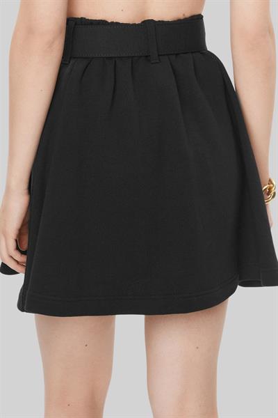 Versace Jeans Couture Kadın Regular Fit A Kesim Kemerli Mini Etek Siyah 899