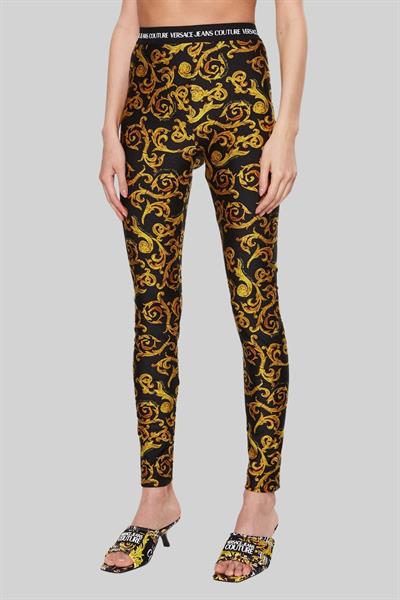 Versace Jeans Couture Kadın Regular Fit Baskılı Tayt Siyah