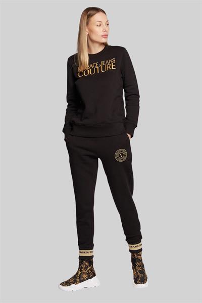 Versace Jeans Couture Kadın Regular Fit Logolu Sweatshirt Siyah