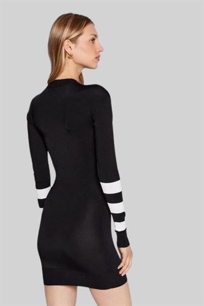 Versace Jeans Couture Kadın Slim Fit Mini Örme Elbise Siyah 1034
