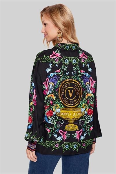 Versace Jeans Couture Kadın Regular Fit Uzun Kollu Gömlek Siyah